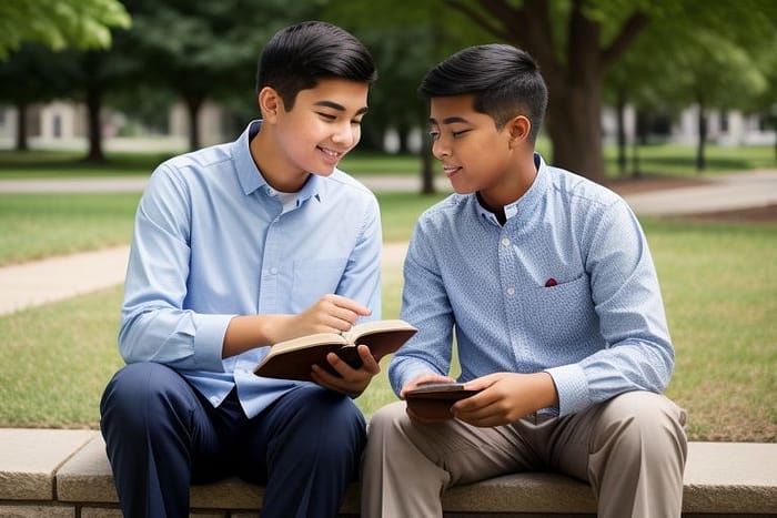 evangelismo pessoal - um jovem evangelizando outro